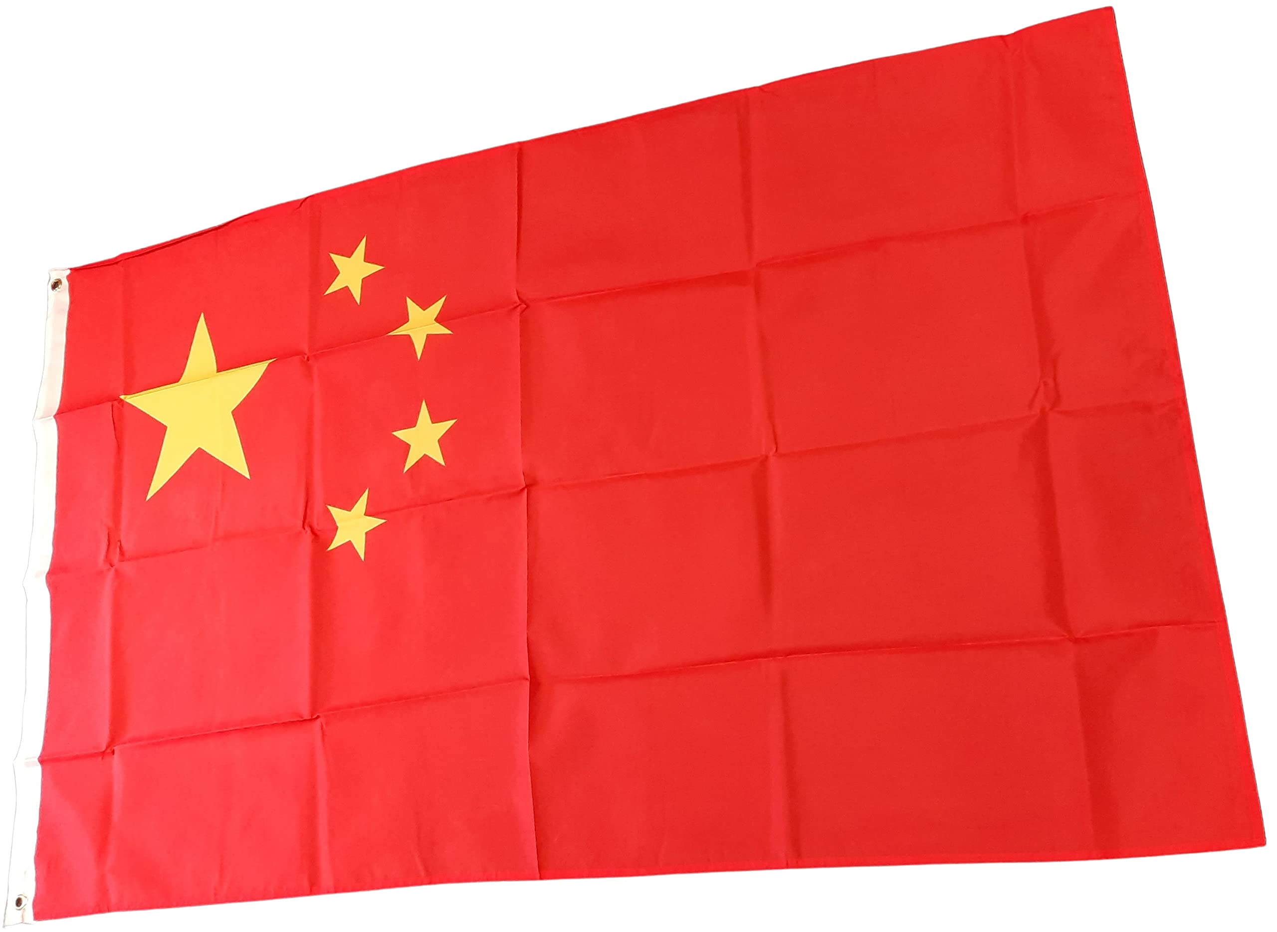 NWFlags China Flag 5ft x 3ft 75d Premium Polyester Suitable For Flagpoles | Strong Polyester 5x3 foot material large Chinese flag with 2 metal Eyelets