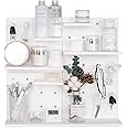 HGYZE Plastic Pegboard Wall Organizer, White, 22 x 22 x 1.5 in, Includes 4 Wall Shelves, 8 Hanging Boards, 24 Hooks