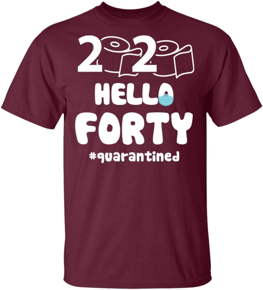TeeKool Hello Forty 2020 Quarantined T-Shirt - Birthday Quarantined V-Neck Shirt