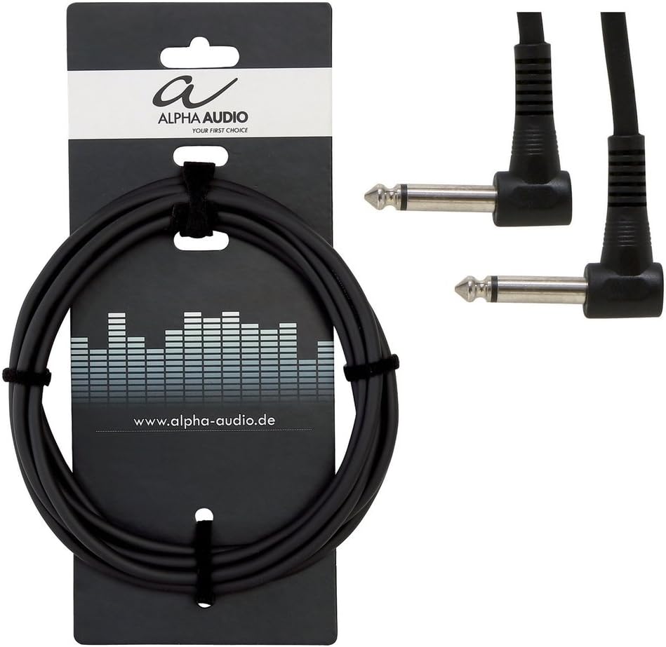 GEWA patch cable Basic Line 0.3m, black, 6.3 mm angle jack mono - 6.3 mm angle jack mono,190350, 0,3 m