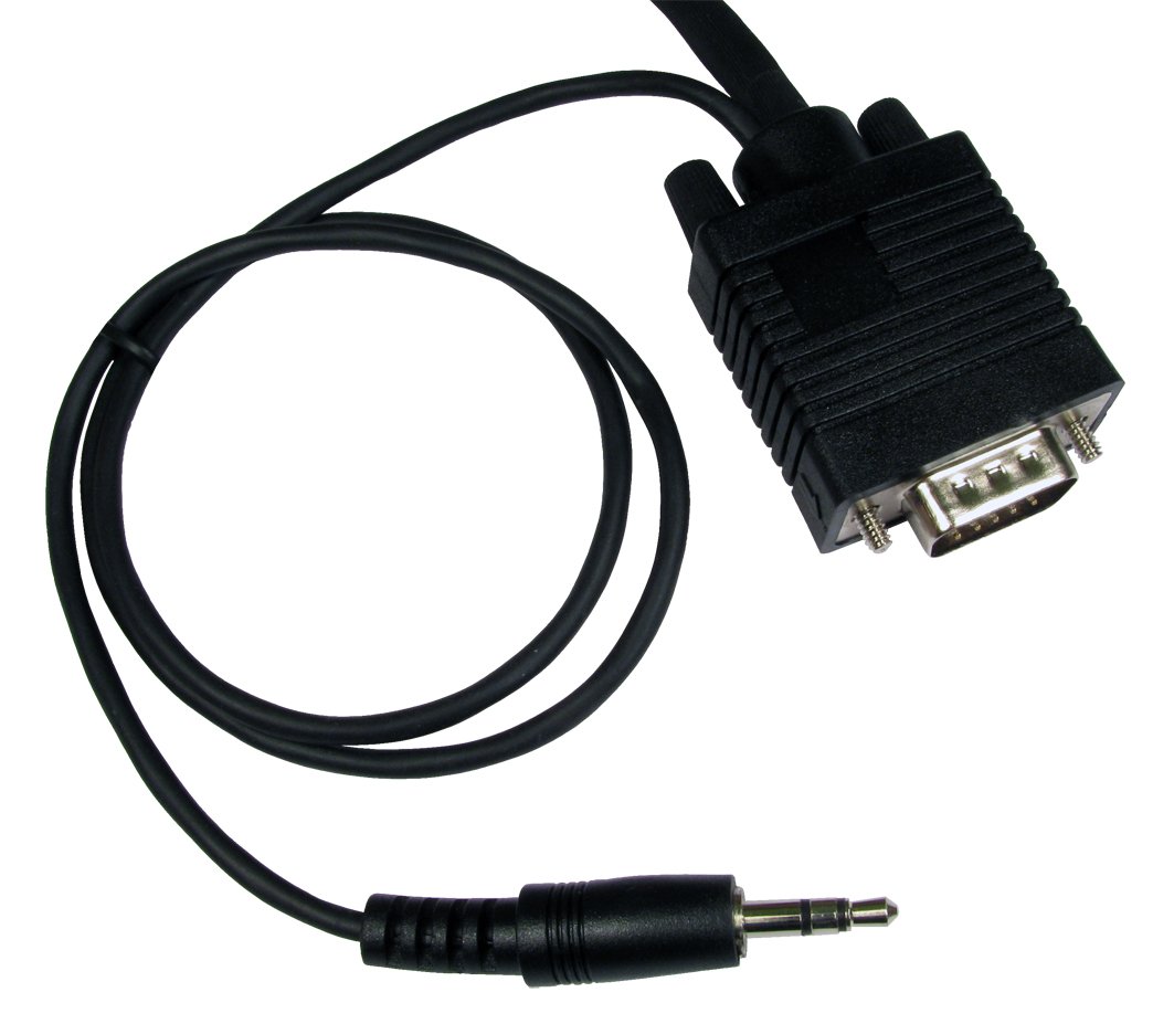 World of Data 2m SVGA Cable with Built In Audio - 100% Copper Wire - Multi Shielded - 60cm 3.5mm Cable for easy reach to audio ports - High Grade Cable built to last