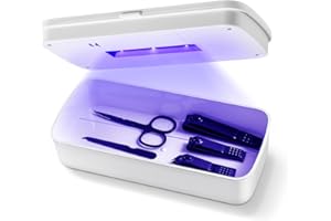 Nail Tool Sterilizer - LXIANGN Portable USB Charge Nail Tool Cleaner Box Machine for Manicure Salon,Jewelry, Phone, Lash Tweezers,Nail Tech Supplies (White)