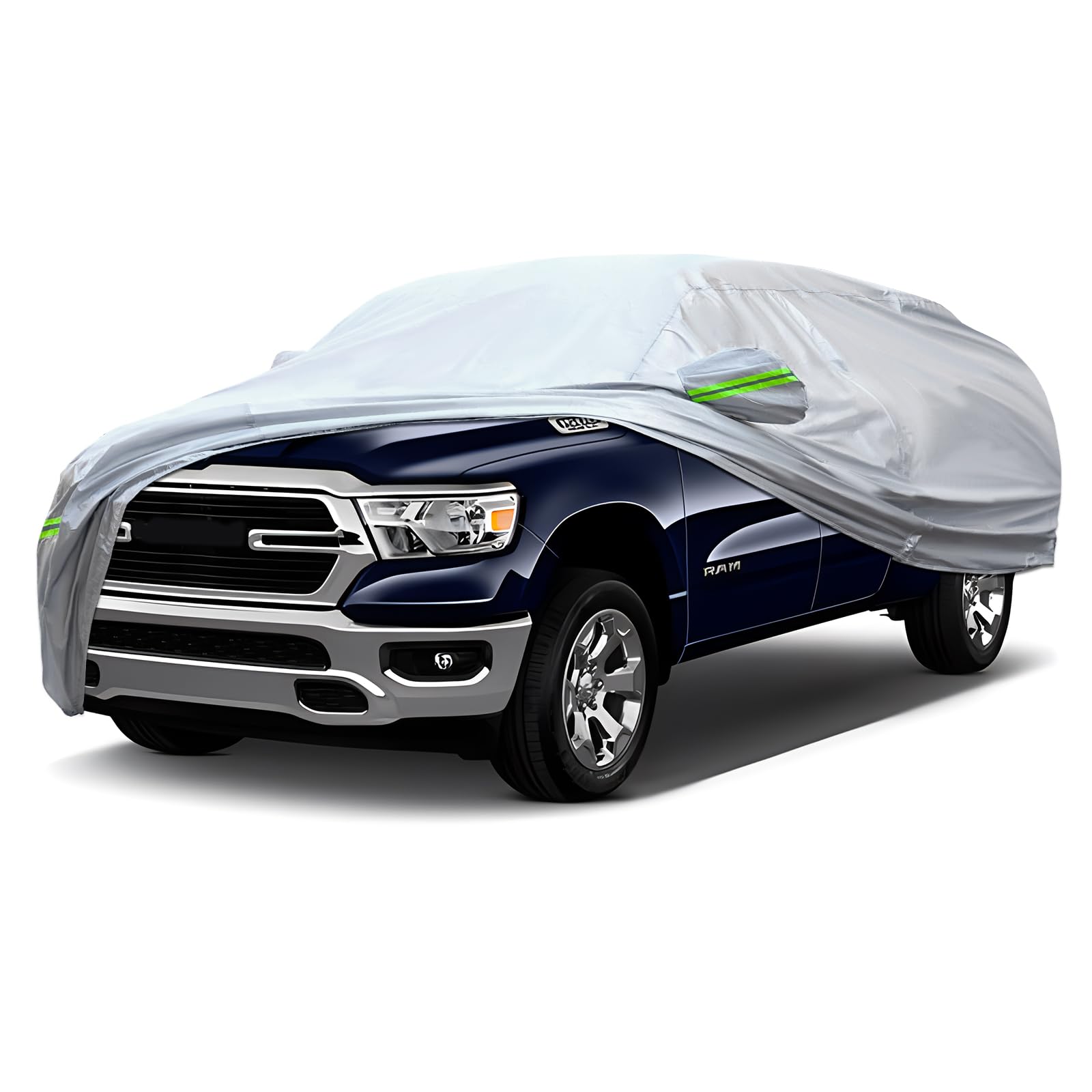 Photo 1 of QUYDDC Full Car Cover Universal 6 Layers Outdoor Thicked All Weather Cover, Sunshield, Waterproof, Snow Proof, UV Proof, Scratch Proof, Bird Droppings, 6 Reflective Strips, Fits Pickups up 213"-237"