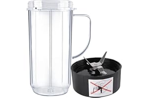 PODCAY Magic Bullet Blender Cups,Tall 22oz Cup with Handle Cross Blade Replacement Part Compatible with Magic Bullet Blender Juicer Mixer Accessories 250W MB1001