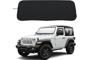 PIMCAR Premium Windshield Sun Shade for 2018-2026 Jeep Wrangler JL JLU & 2020-2026 Jeep Gladiator, Reflective 310T Material Front Window Sun Visor Blocks UV Rays Foldable Sunshade with Storage Pouch