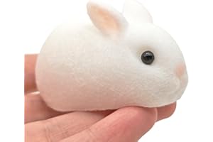 Handmade Bunny Taba Squishy Toy - Cute Mini Realistic Silicone Rabbit Fidget Sensory Toy, Ultra-Soft and Mochi Furry Stress R