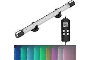 GLOWRIUM Underwater LED Full Spectrum Aquarium Lights, IP68 Double Waterproof Submersible Fish Tank Light, 10 Light Modes, Infinitely Dimmable with Timer Auto On/Off