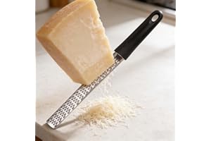 Lemon Zester with Handle,Stainless Steel Kitchen Cheese Grater,Ergonomic Multi-Use Grater for Zesting Citrus Fruits & Cheese 