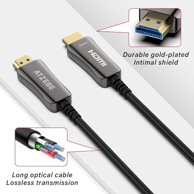 Atzebe Fibre Optic Hdmi Cable 2 0 Supports 4k 60hz 3d Amazon De Elektronik