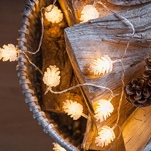 ElementDigital Battery Pinecone String Lights Christmas Party LED Light String Pine Nuts Decoration Fairy Lights for Birthday Parties Thanksgiving Decorative Christmas Tree Lights (20 LEDs 16ft) - Thumbnail 5