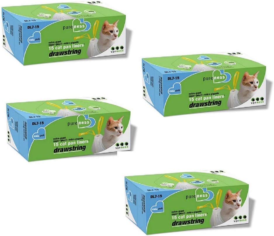 Pureness Large Drawstring Valu-Pak Cat Pan Liners, (Extra Giant 4 Pack)