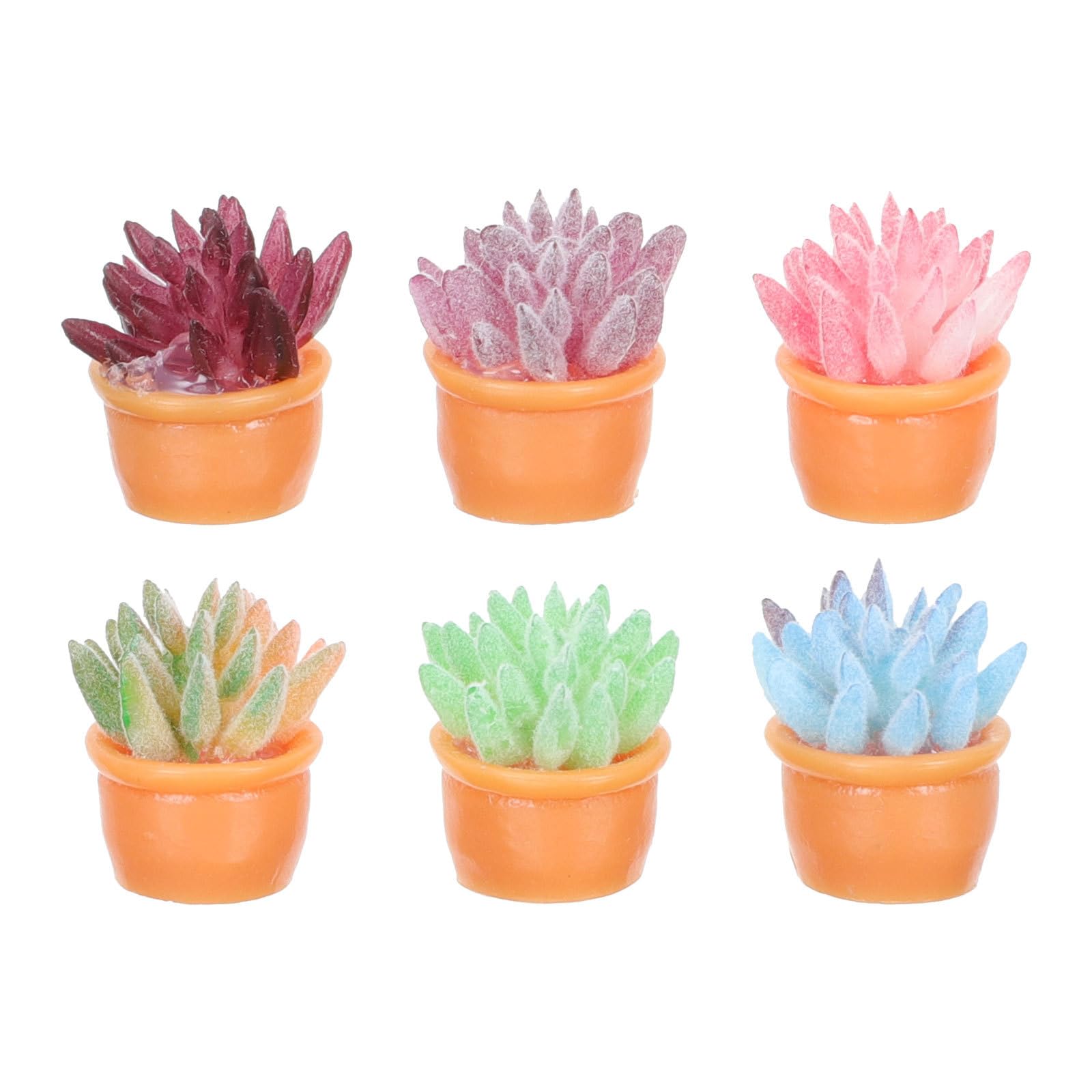 Ciieeo 6pcs Miniature Potted Plants Micro Landscape Decor Creative Bonsai Model Adornments for Balcony Garden Stylish Succulent Plant Decorations