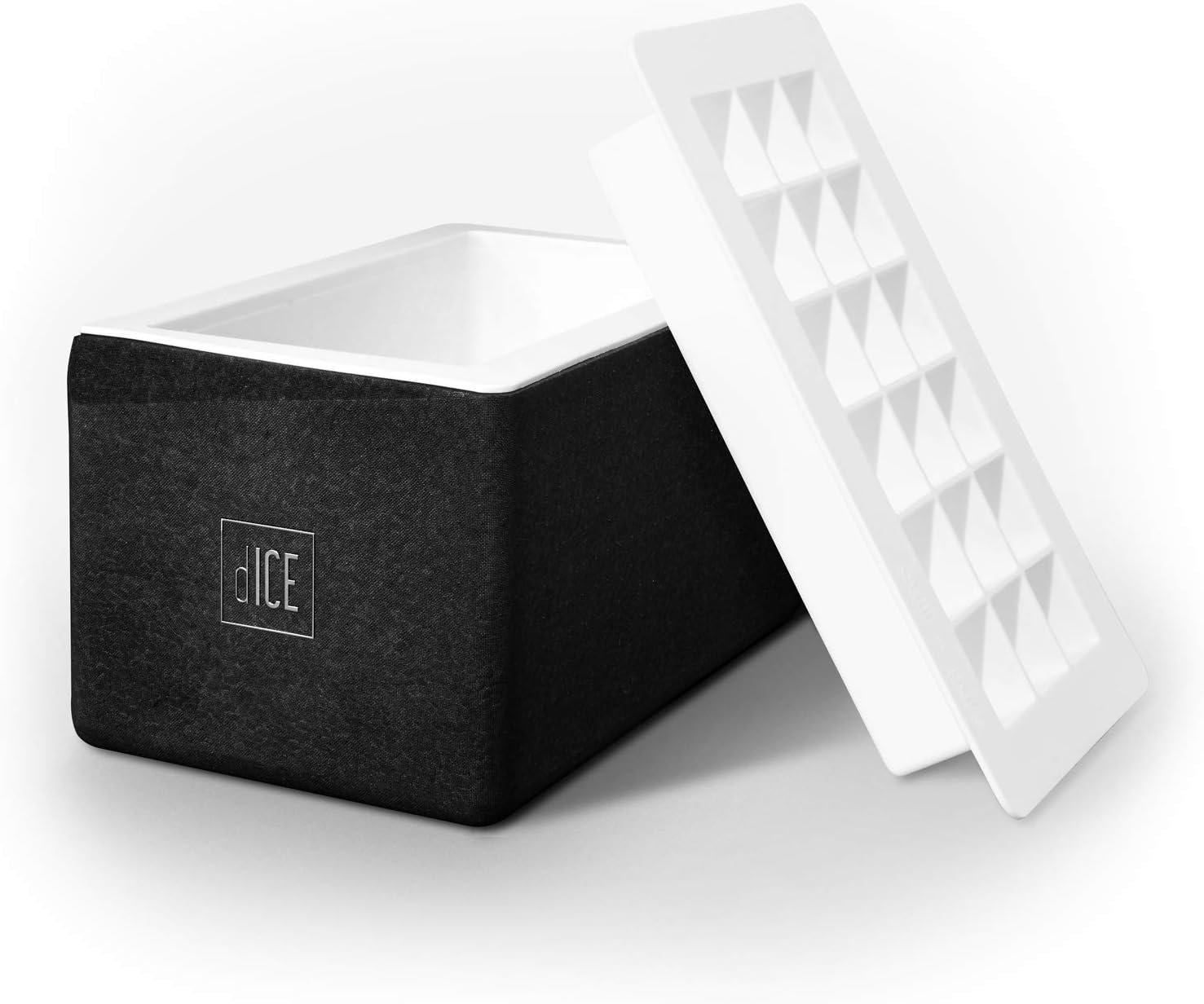 dICE Cube Maker (crystal clear ice cube maker) black - Bisphenol (BPA, BPS, BPF, EA) free Silicone Ice Cube Tray for 18 crystal clear Ice Cubes (1.2" x 1.2" x 1.2”)