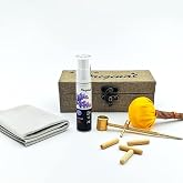 Sword Katana Cleaning Kit,Contains Choji Oil,Copper Hammer,Chamois,Uchiko Ball,2 Pairs Peg (Mekugi),Apply to Care for Japanese Samurai Swords