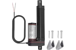 Justech 12V Linear Actuator 160LBS/750N-4inch/100mm 10mm/s Linear Motion Actuator with IP54 Waterproof & Mounting Brackets for Electric Door Window Bed RV Industrial Machinery Solar Tracker, Black