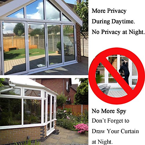One Way Mirror Window FilmStatic Cling Removable Block UV Heat Control
