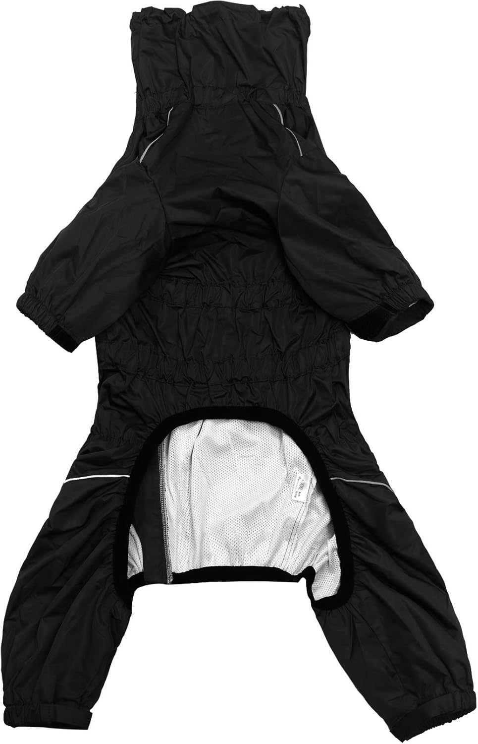 Geyecete1/2 Leg Trouser Suit,Dog Raincoat with high Waterproof Reflective Four-Leg rain Gear Jumpsuit for Puppies Small Medium-Black-M - Image 3