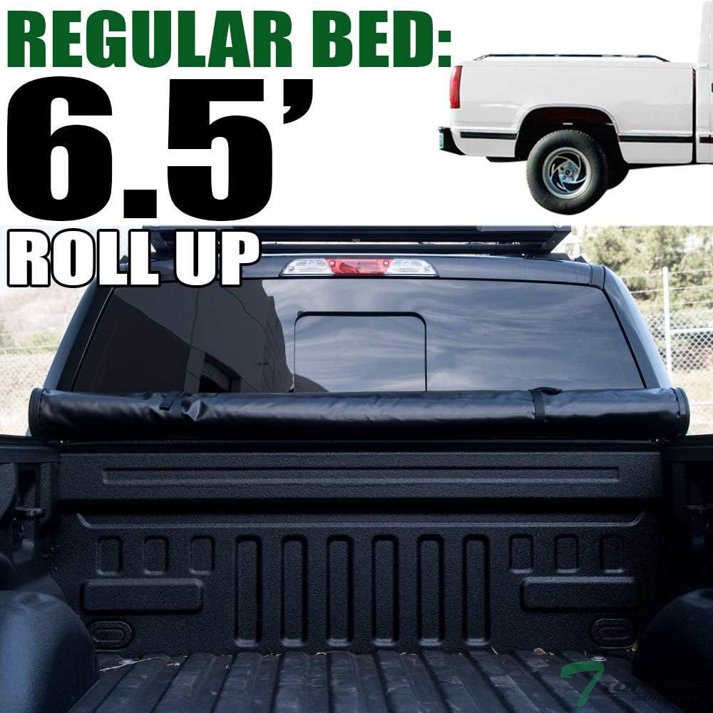 Topline Autopart Lock Roll Up Soft Vinyl Truck Bed Tonneau Cover For 88 00 Chevy Gmc C K Pickup Silverado Sierra Standard Extended Cab 6 5 Feet 78 Short Bed Tonneau Covers Exterior Accessories
