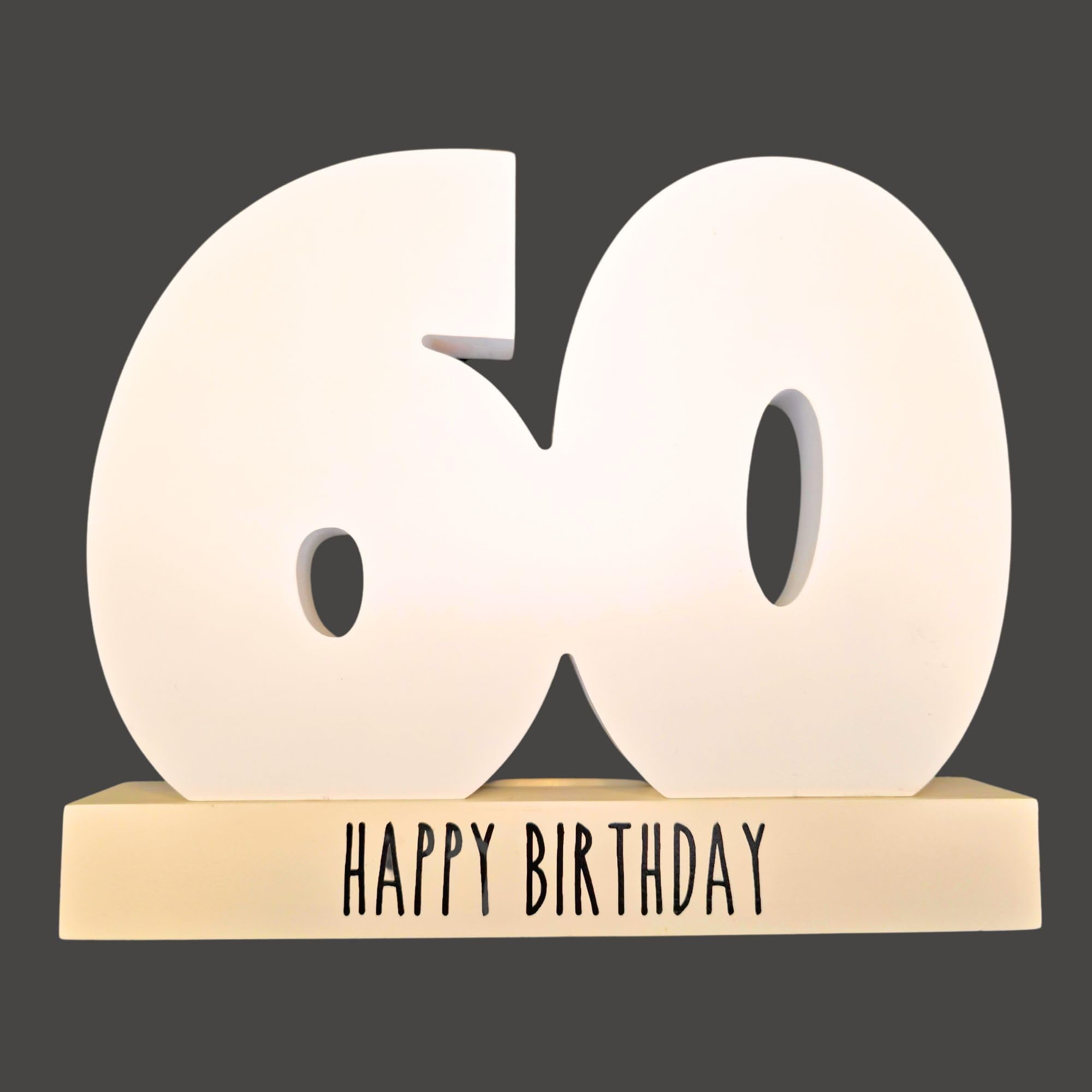 HOX Collection Celebrate in Style White Wooden 60th Birthday Signature Age Plaque with Black Marker Pen Freestanding White Wrapped Numbers to Sign Perfect Personalised Gift for Birthdays