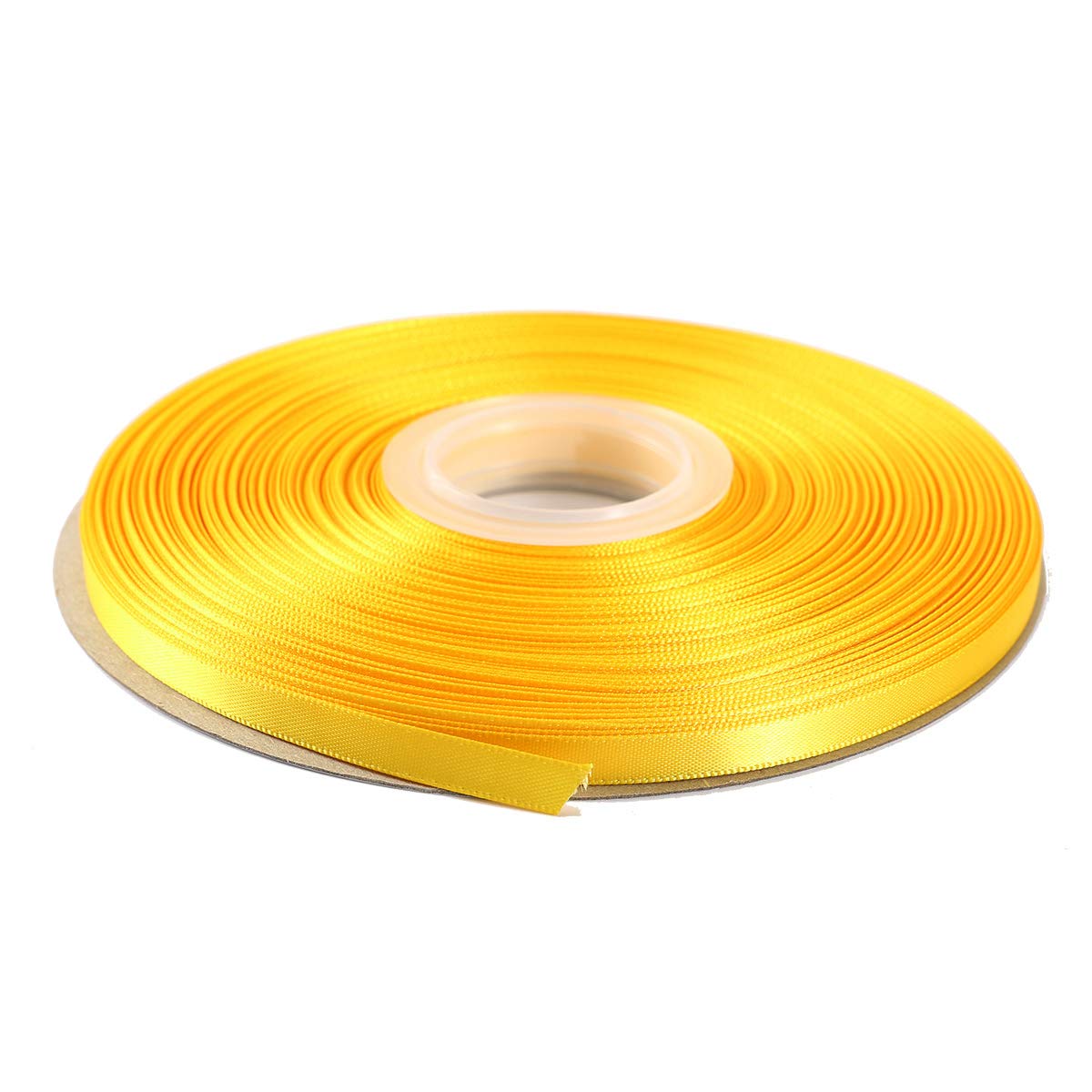 ITIsparkle 6mm Double Faced Satin Ribbon 45 Meters-Roll Set for Gift Wrapping Scrap Books Party Favor Hair Braids Baby Shower Decoration Floral Arrangement Craft Supplies, Maize Ribbon