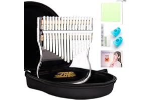 GECKO ZBH Acrylic Kalimba Clear Thumb Piano 17 Key Transparent Finger Piano Musical Instruments Gift for Kids Adults Beginners Portable Mbira Sanza with Bag Tuning Hammer & Study Instruction