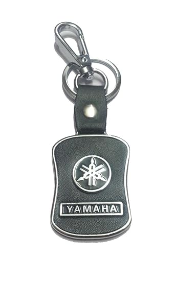 Eshop24X7 Black Leather Imported Key Chain For Yamaha Bikes - Key Ring - For Alpha Ray Fz Fzs Fazer Ybr Crux Bikes