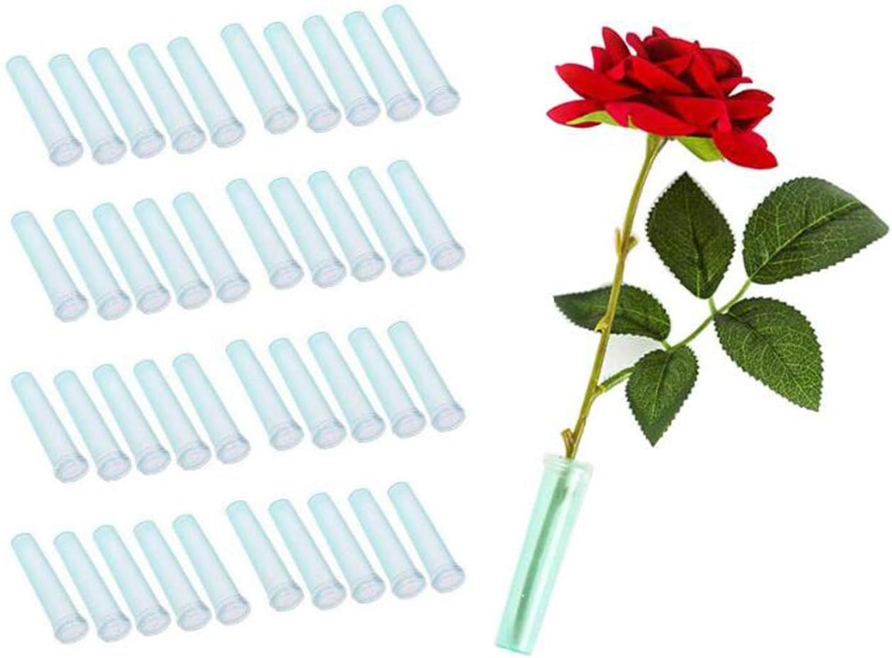 Healifty 50pcs Flower Tubes Plastic Flower Vials Flower Water Container