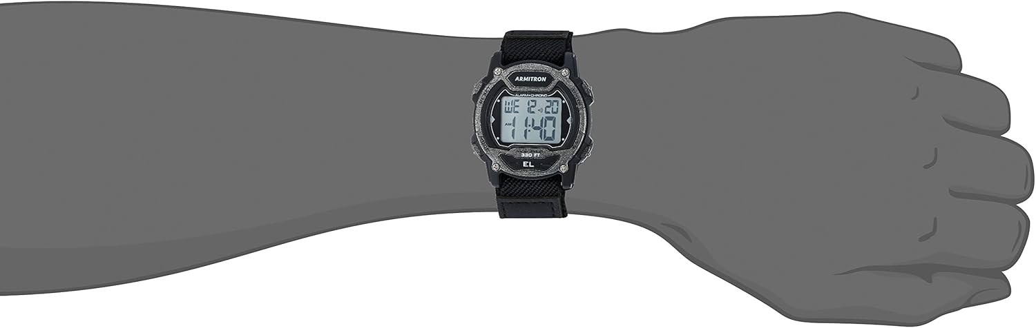 Armitron Sport Unisex 45/7004GBK Digital Chronograph Black Nylon Strap Watch: Watches