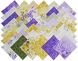 Eleanor Burns ZOEY Precut 5-inch Charm Pack Cotton Plum Purple Lavender Fabric Quilting Squares Assortment Benartex Floral Roses