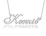 AOLO Kenzie Heart Name Necklace Silver Stainless