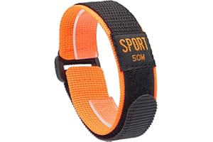 AMHUGE Hook & Loop Nylon Sport Watch Band-Waterproof Outdoor Watch Strap for Men or Women-Choice of Color & Width (18mm, 20mm, 22mm)
