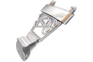 MUSICIAN OUTFITTERS 6 String Trapeze Tailpiece for Jazz Archtop Electric Guitar Replacement (Chrome Short Swirl)