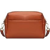 LNORMIA Triple Zip Crossbody Bag for Women - Vegan Leather Camera Purse with Detachable Strap & Organizer Pockets for Travel