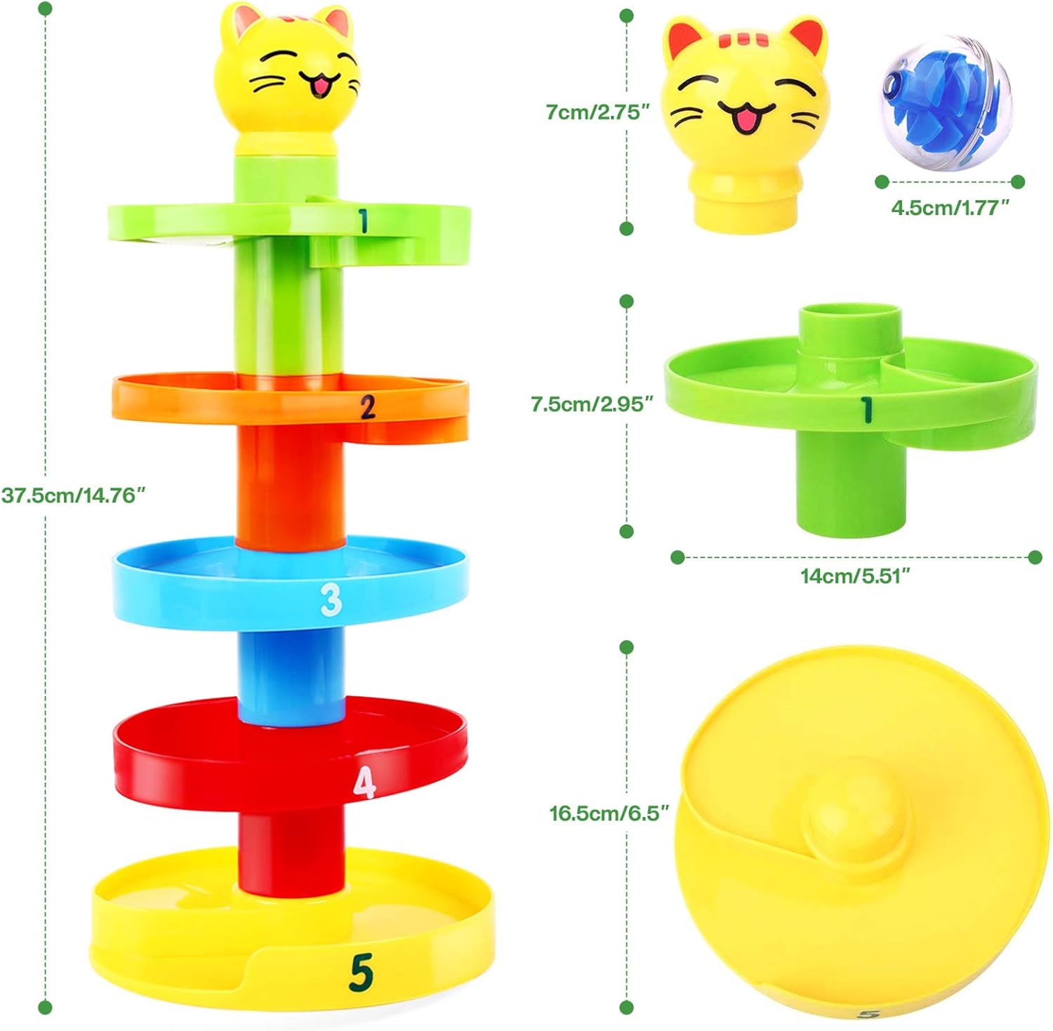 Peradix Jouet Circuit De Billes Pour Bebe Et Jeu De Rampe A Billes Toddlers Balle Educatif Et Puzzle Rolling Ball Jouet Bebe 1 Ans Chat Amazon Fr Jeux Et Jouets
