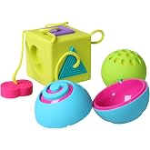 Fat Brain Toys Lil Dimpl Keychain - Orange - Popping Fidget Toy for Kids &amp; Adults