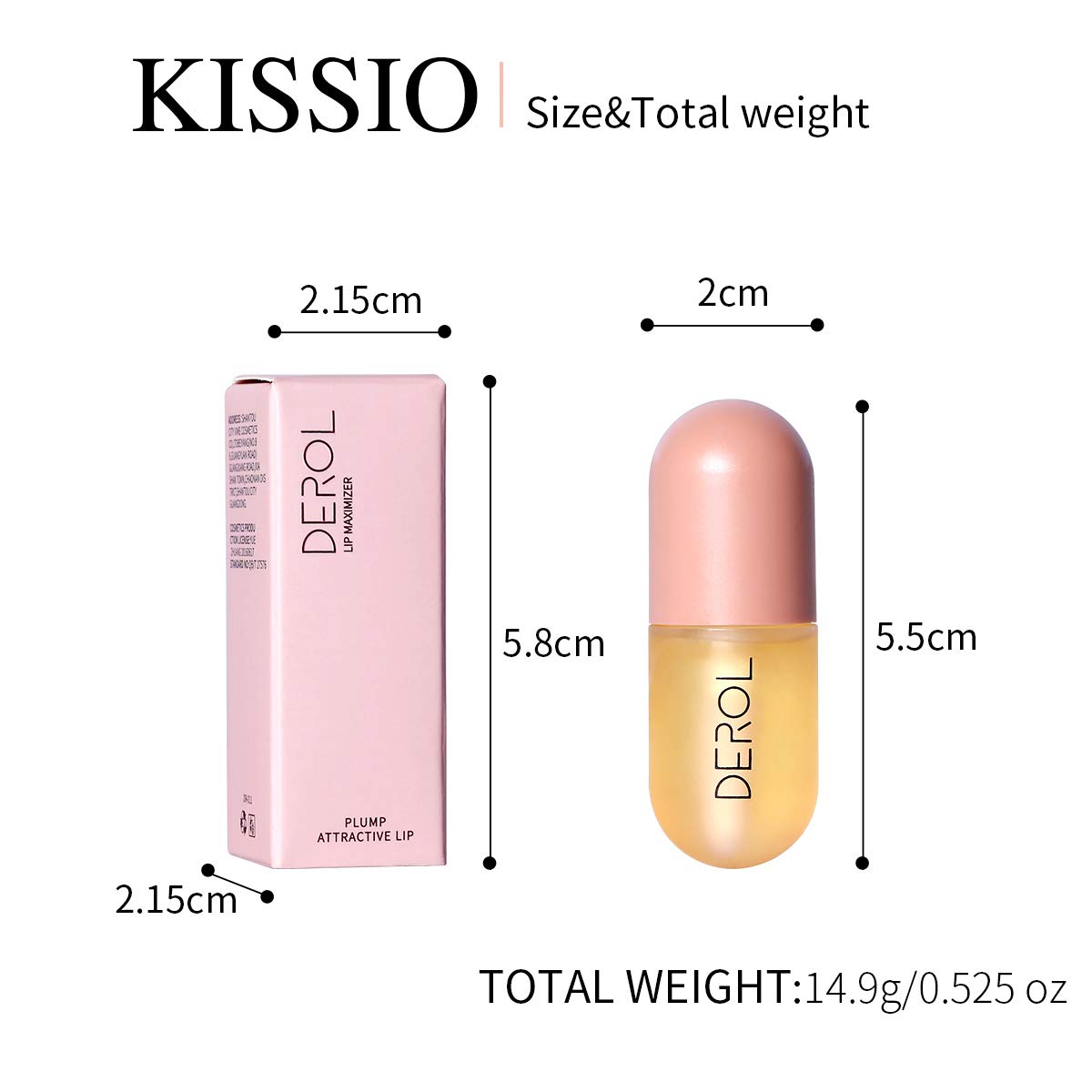 KISSIO Lip Plumper,Natural Lip Plumper,derol Lip Plumper Set,lip plumping lip gloss,lip plumper gloss,Lip Enhancer Make Lips Fuller and Moisturizing 5.5ml,Beautiful Fuller,Lip Mask: Beauty