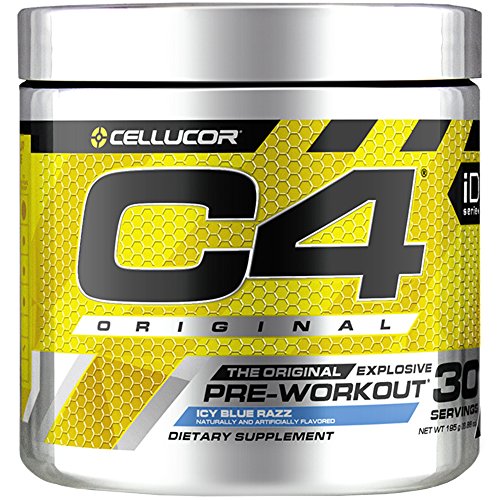 Cellucor C4 Original Pre Workout Powder Energy Drink w/Creatine, Nitric Oxide & Beta Alanine, Icy Blue Razz, 30 Servings