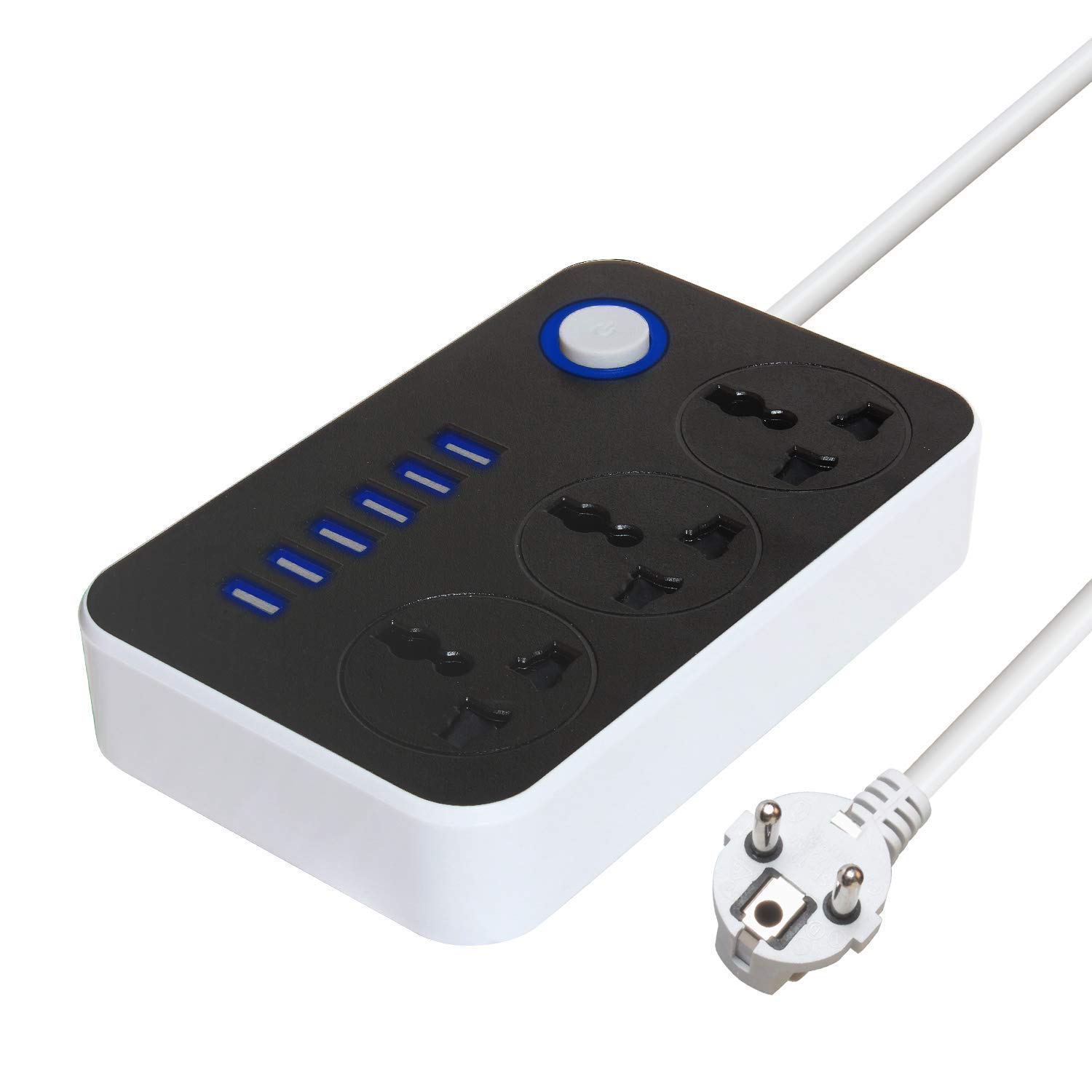 Electrical Extension Board with 6 USB 3 Power Sockets 1 Individual