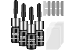 BIXMK 4PCS Windshield Crack Repair Kit, Windshield Repair Kit for Chips and Cracks, Car Window Glass Liquid Repair Set, Cracks Gone Glass Kit Automotive Windscreen Tool for Fixing Chips, Glass Repair Fluid