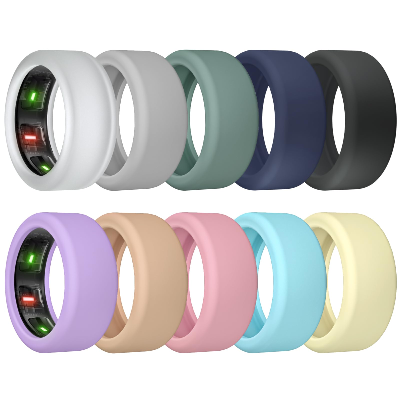 Photo 1 of sylacor Ring Cover for Oura Ring Gen 4/ Gen 3, Anti-Scratch Elastic Silicone Oura Ring Case Protector for Men Women Working Out Gym (10Collors-5, M (11/12/13/14/15))