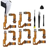 MYPUQIAO 5 Sets Microphone Flex Cable Replacement for PS5 V2 2.0 BDM-020 Left and Right Handle Inner Mic Ribbon, Playstation 5 Speaker L R Connector Cable Dualsense Controller with Repair Tool Set(V2)