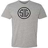 Sig Sauer Men's Distress Sig Mark Athletic Heather T-Shirt - Lightweight Soft Casual Active Everyday Short-Sleeve Logo Tee