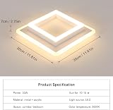 DELIPOP 30W LED Ceiling Light Square 3375LM 3000K White Fixture view 3