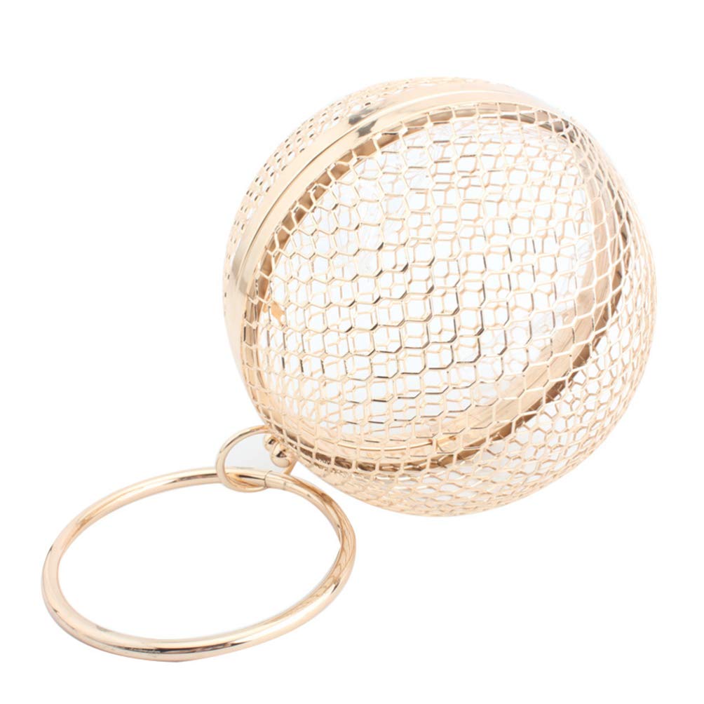 VALICLUD Hollow Metal Clutch Bag Ball Shape Shoulder Bag Women Evening Clutch for Wedding Party