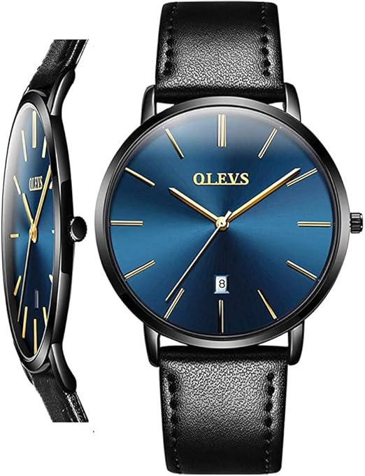 OLEVS Mens Wrist Watches Ultra Thin 6.5mm Minimalist Business Dress