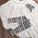3pcs Newborn Infant Baby Girls Tassels Romper+Pants+Headband Legging Outfits Set (0-3 Months, White&Black)