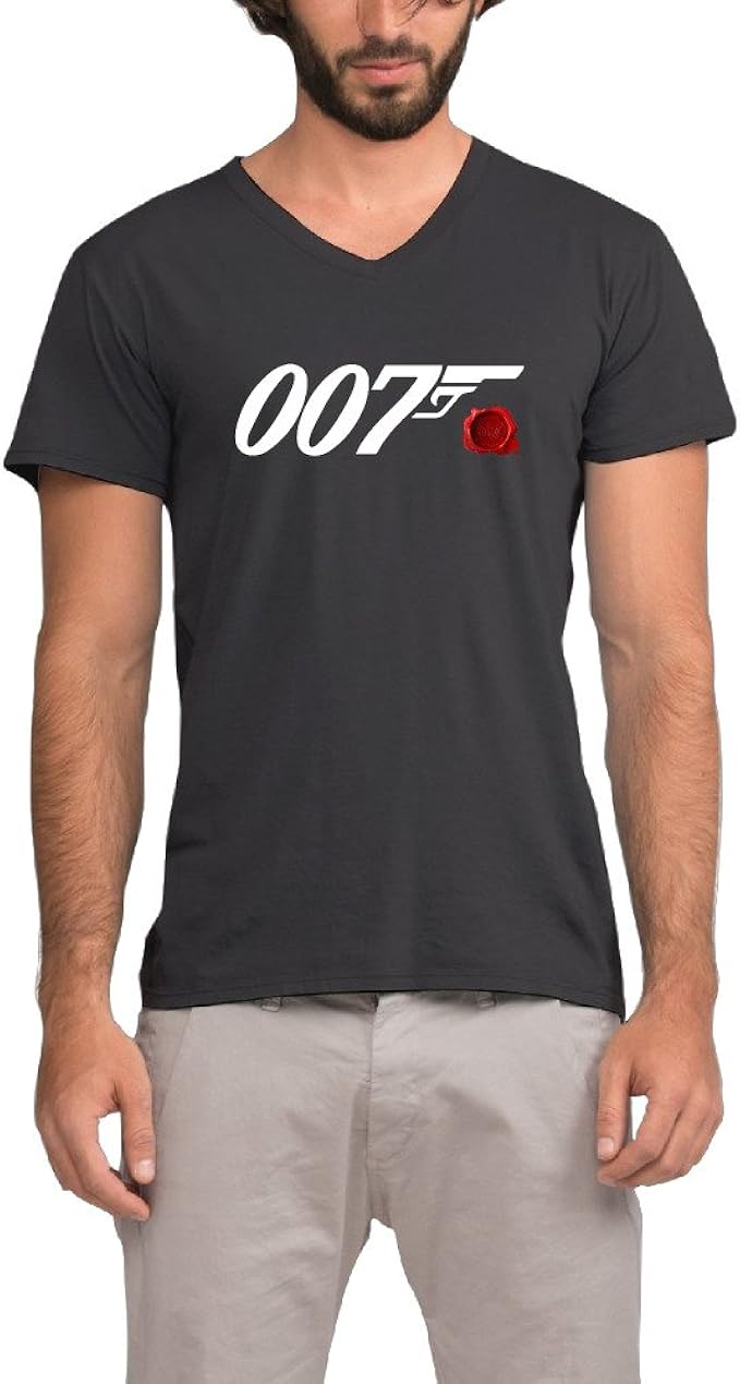 Amazon.com: James Bond 007 Spectre Funny Man V-Neck Short Sleeve T