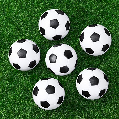 TOYMYTOY Table Soccer Footballs Replacements 32mm Mini Black/White Soccer Balls - Set of 6