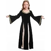 yolsun Girls Renaissance Dress Royalty Medieval Princess Costume for Kids Velvet Halloween Dress up Party