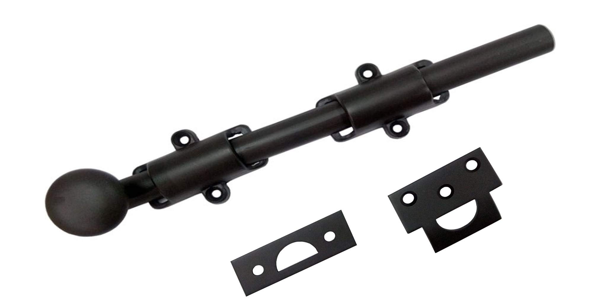 QCAA Solid Brass Dutch Door Bolt, 12", Oil Rubbed Bronze, Made in Taiwan, 1 Pack — image 1